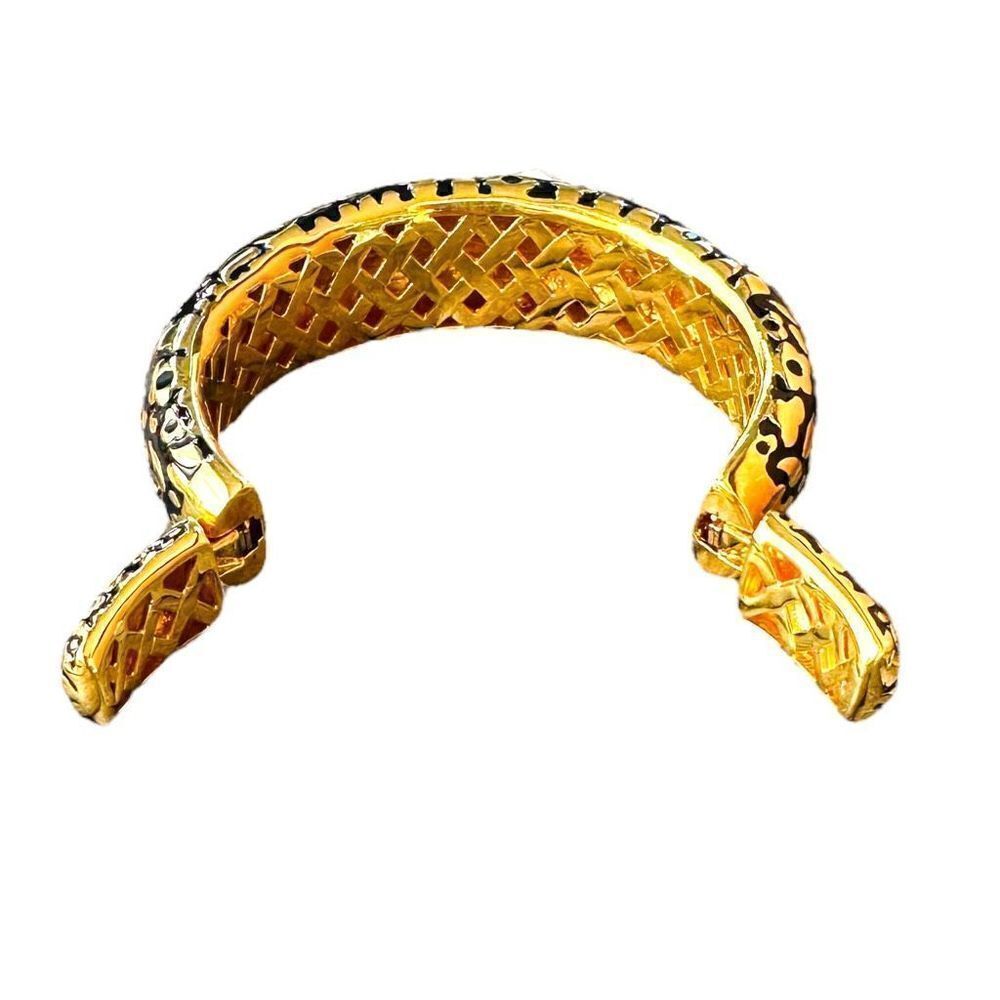LAUREN G. ADAMS FLOWERS BY ORLY Elegant 18k Gold Plated Handmade Bangle Cuff Bra - Picture 3 of 9
